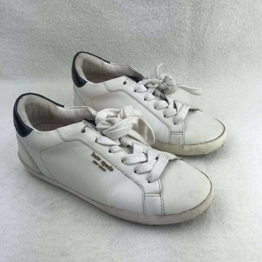 Kate Spade New York Ace Women's Sneakers Leather Optic White/Black Size 5.5B